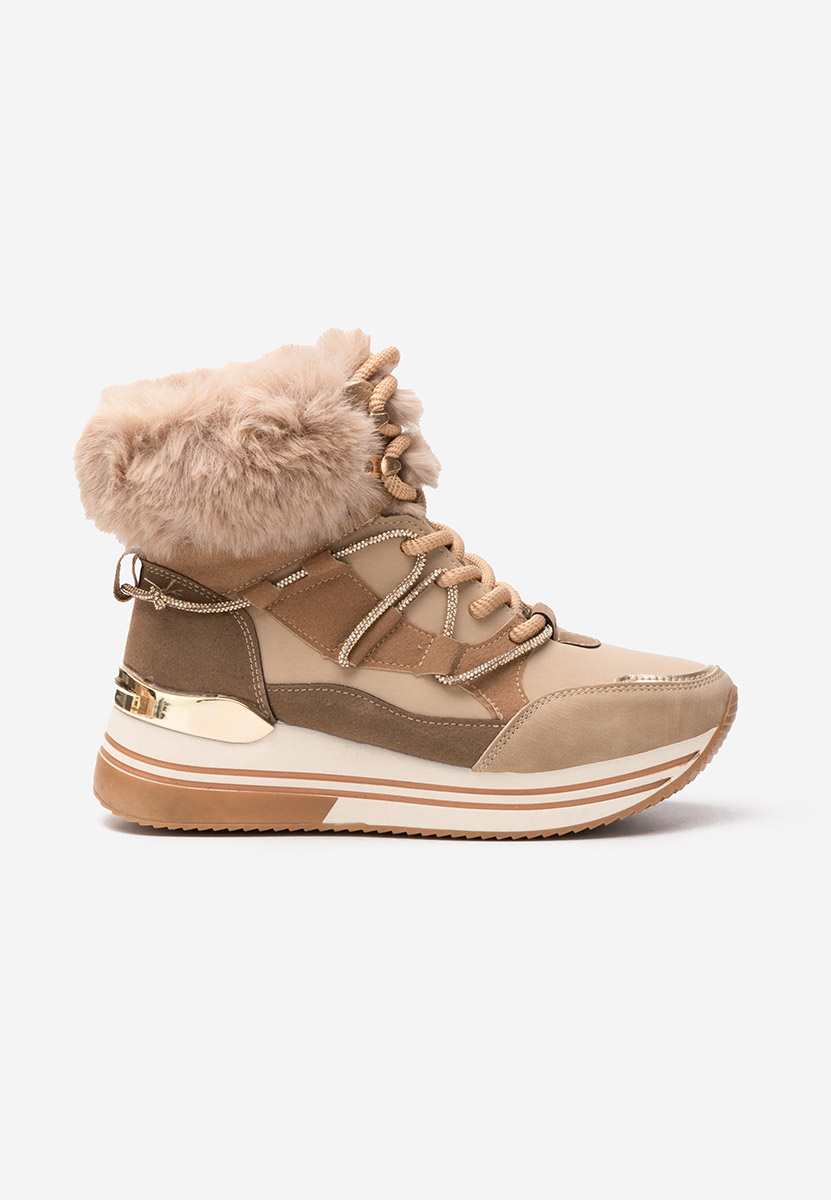 Khaki zimowe sneakersy damskie Carolee