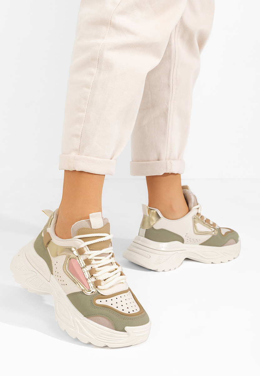Zielone sneakersy na koturnie Dorathy