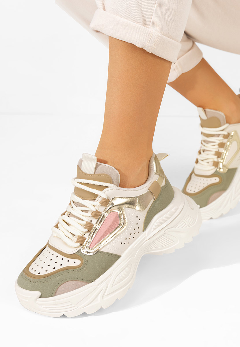 Zielone sneakersy na koturnie Dorathy