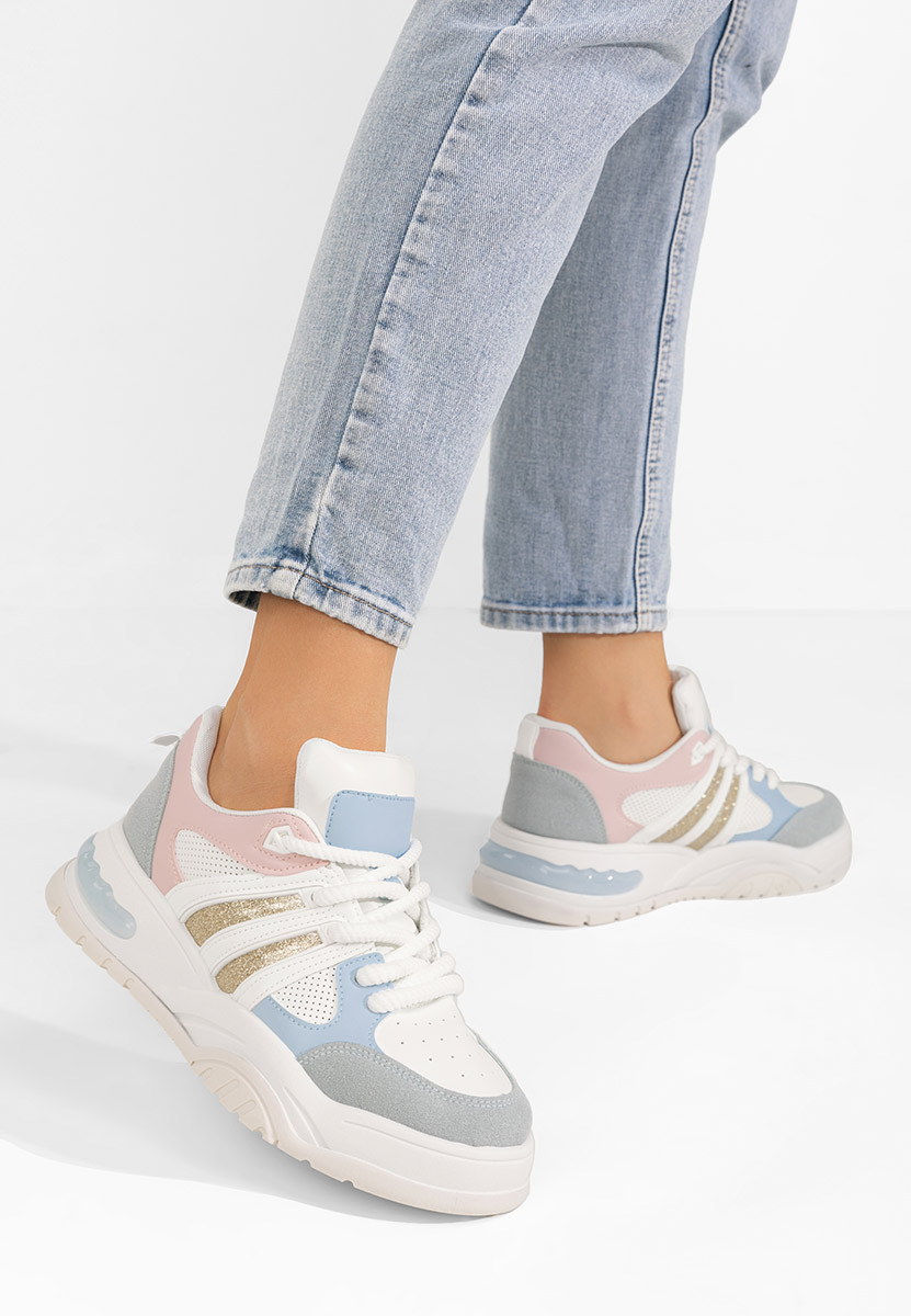 Niebieskie sneakersy na koturnie Marline