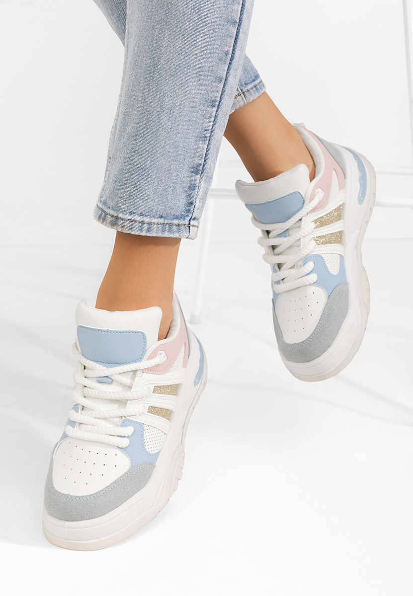 Niebieskie sneakersy na koturnie Marline