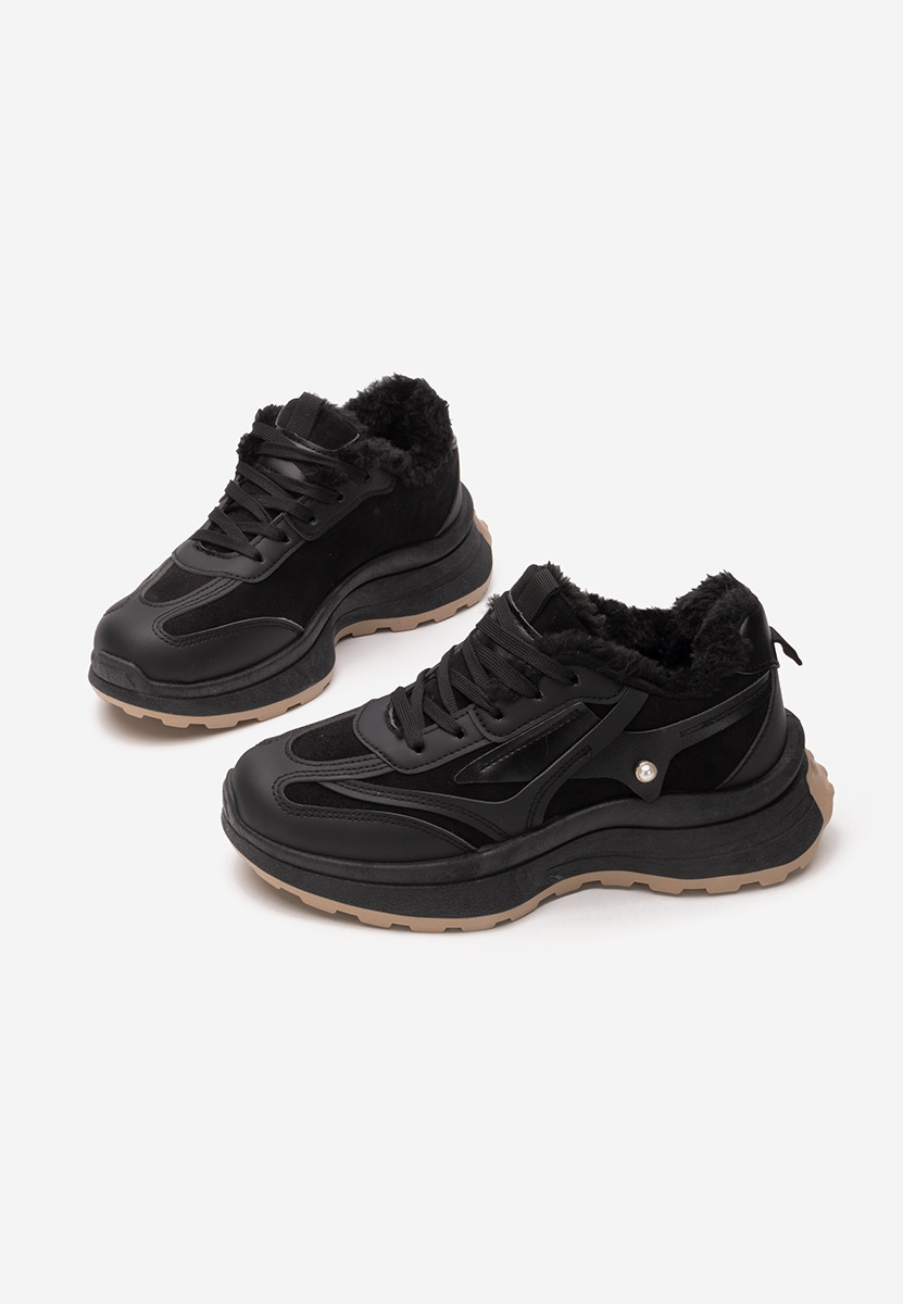 Czarne zimowe sneakersy damskie Elliza