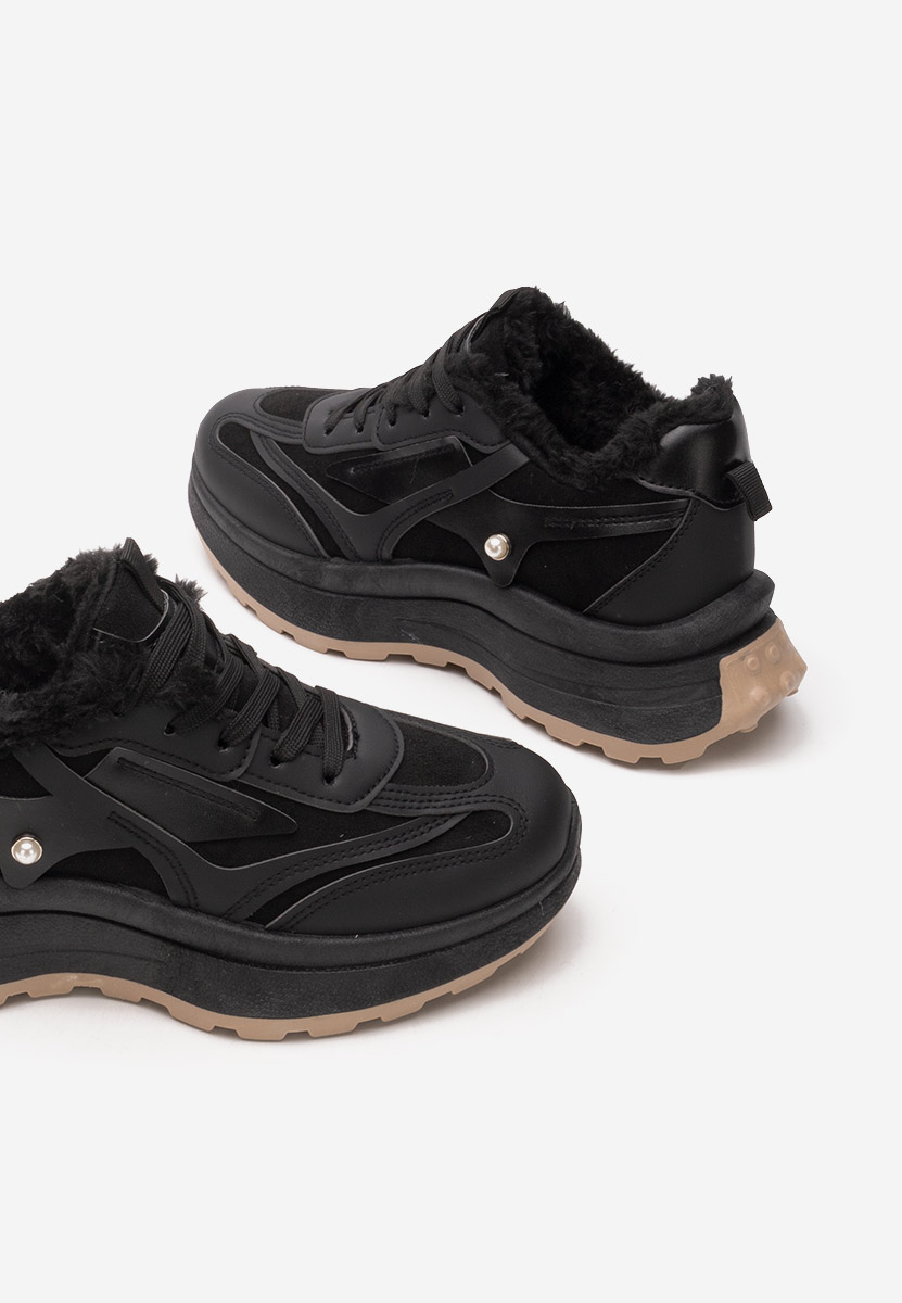 Czarne zimowe sneakersy damskie Elliza