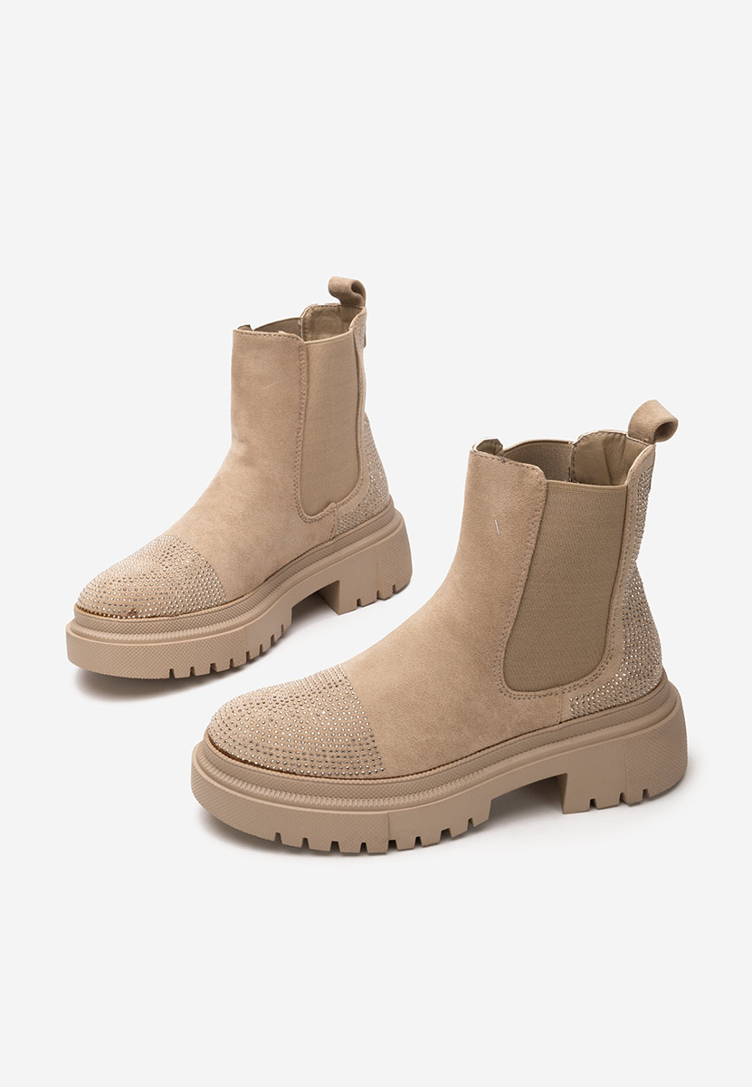 Khaki botki na platformie Kashia