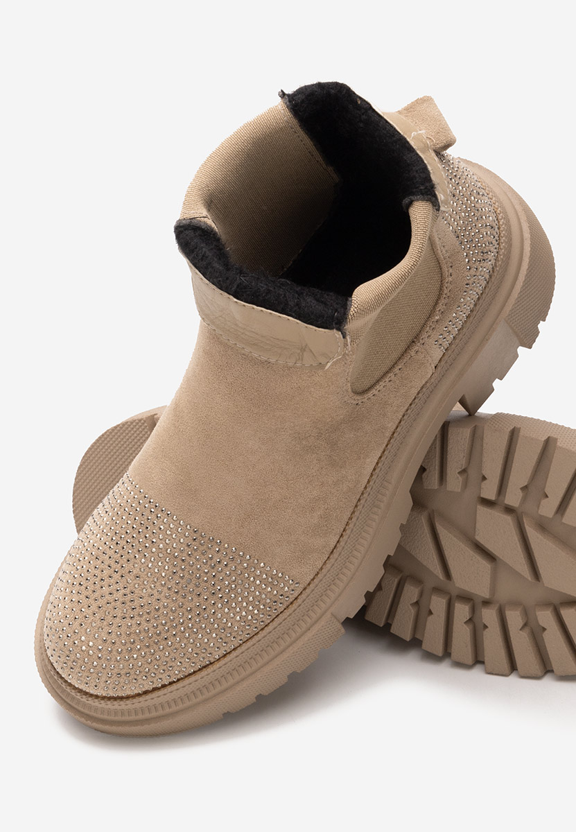 Khaki botki na platformie Kashia