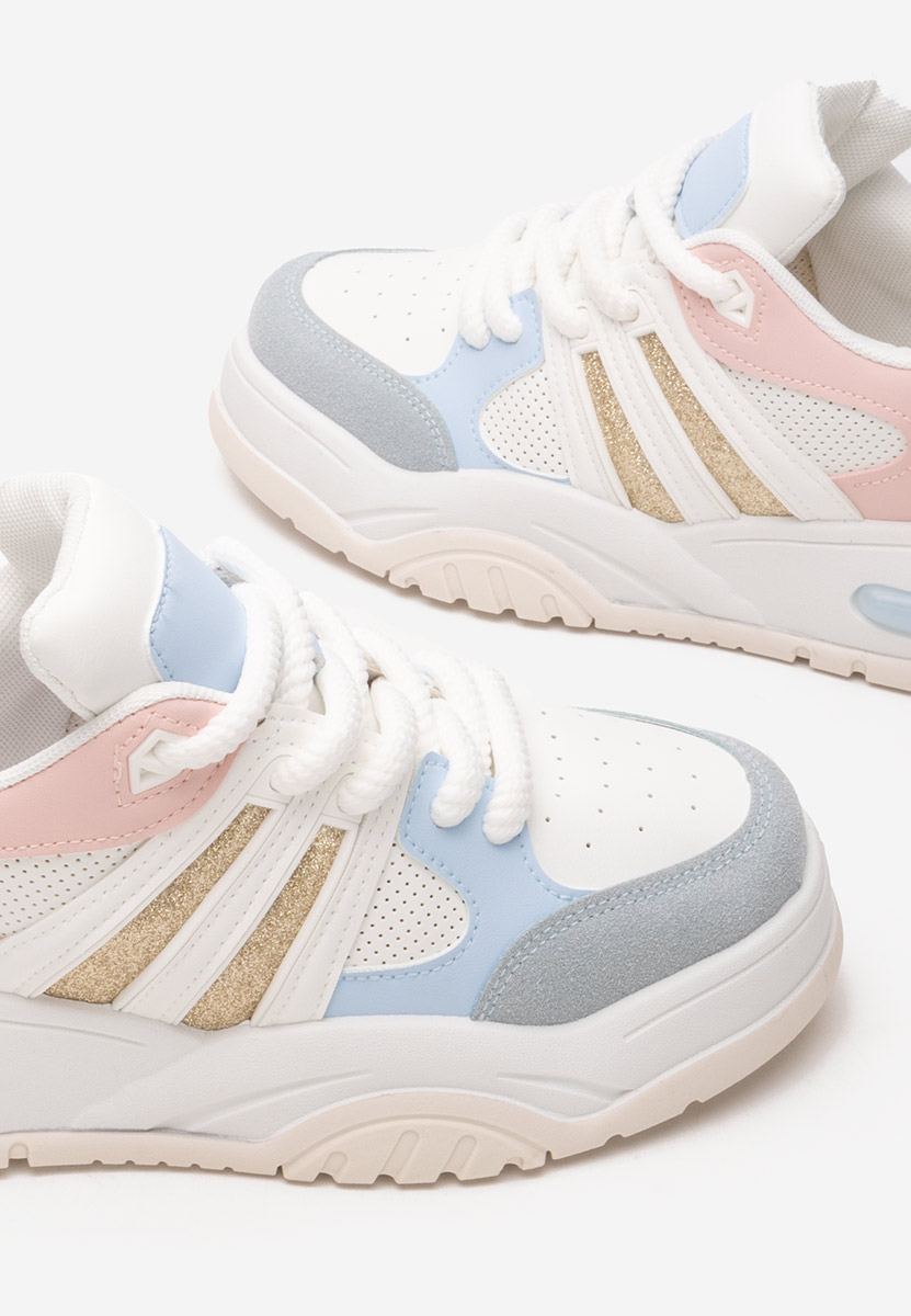 Niebieskie sneakersy na koturnie Marline