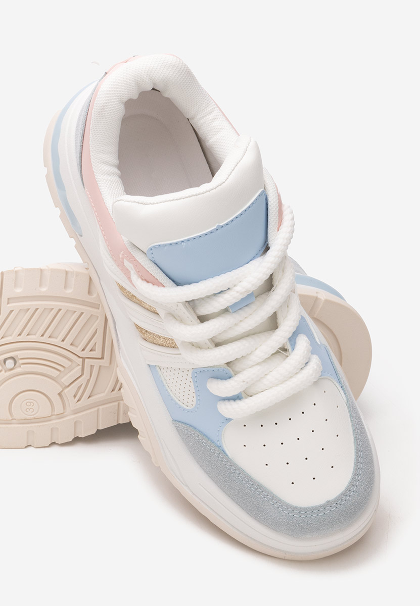 Niebieskie sneakersy na koturnie Marline