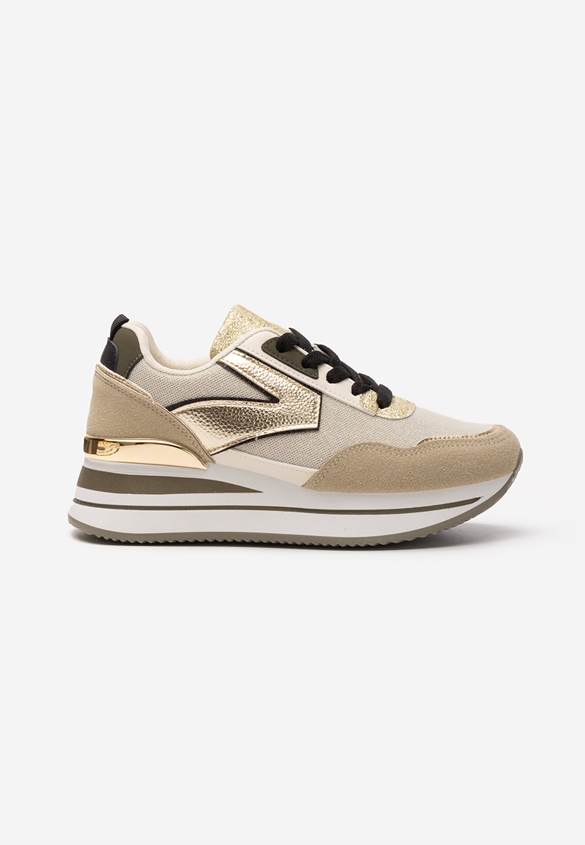 Beżowe sneakersy na platformie Septima