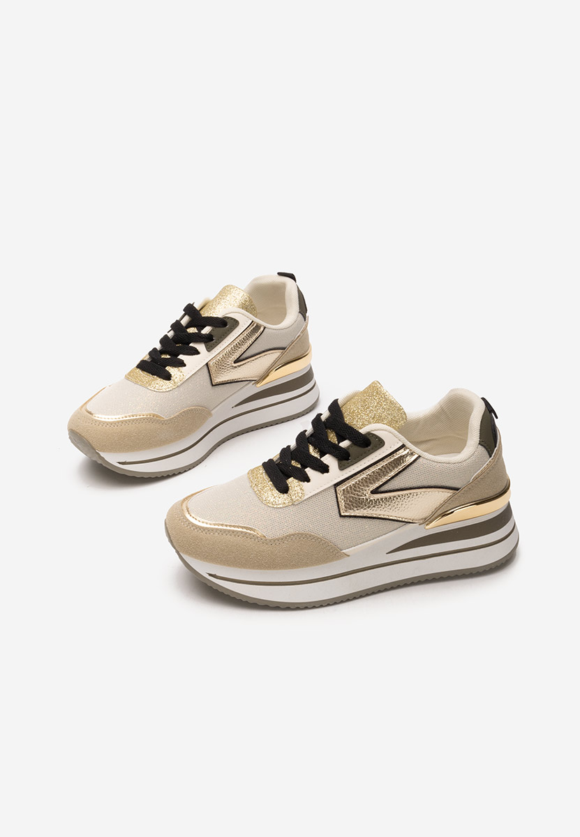 Beżowe sneakersy na platformie Septima