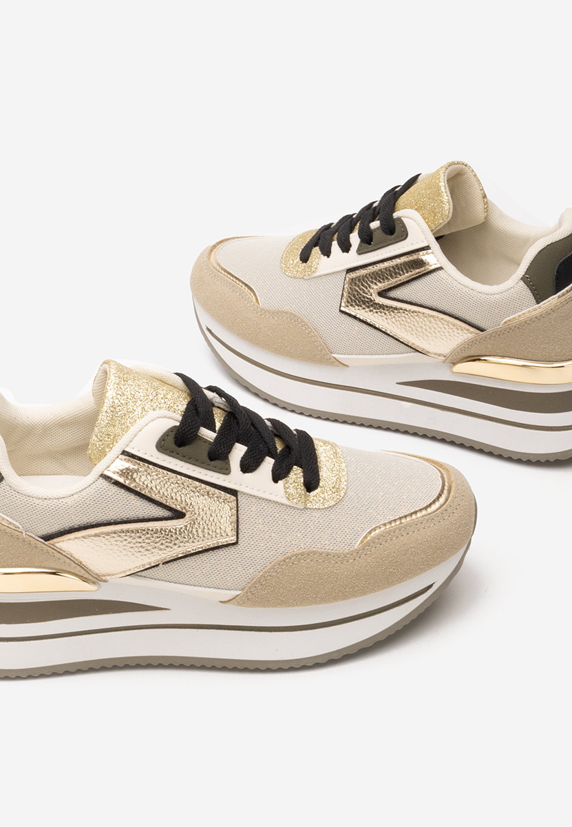Beżowe sneakersy na platformie Septima