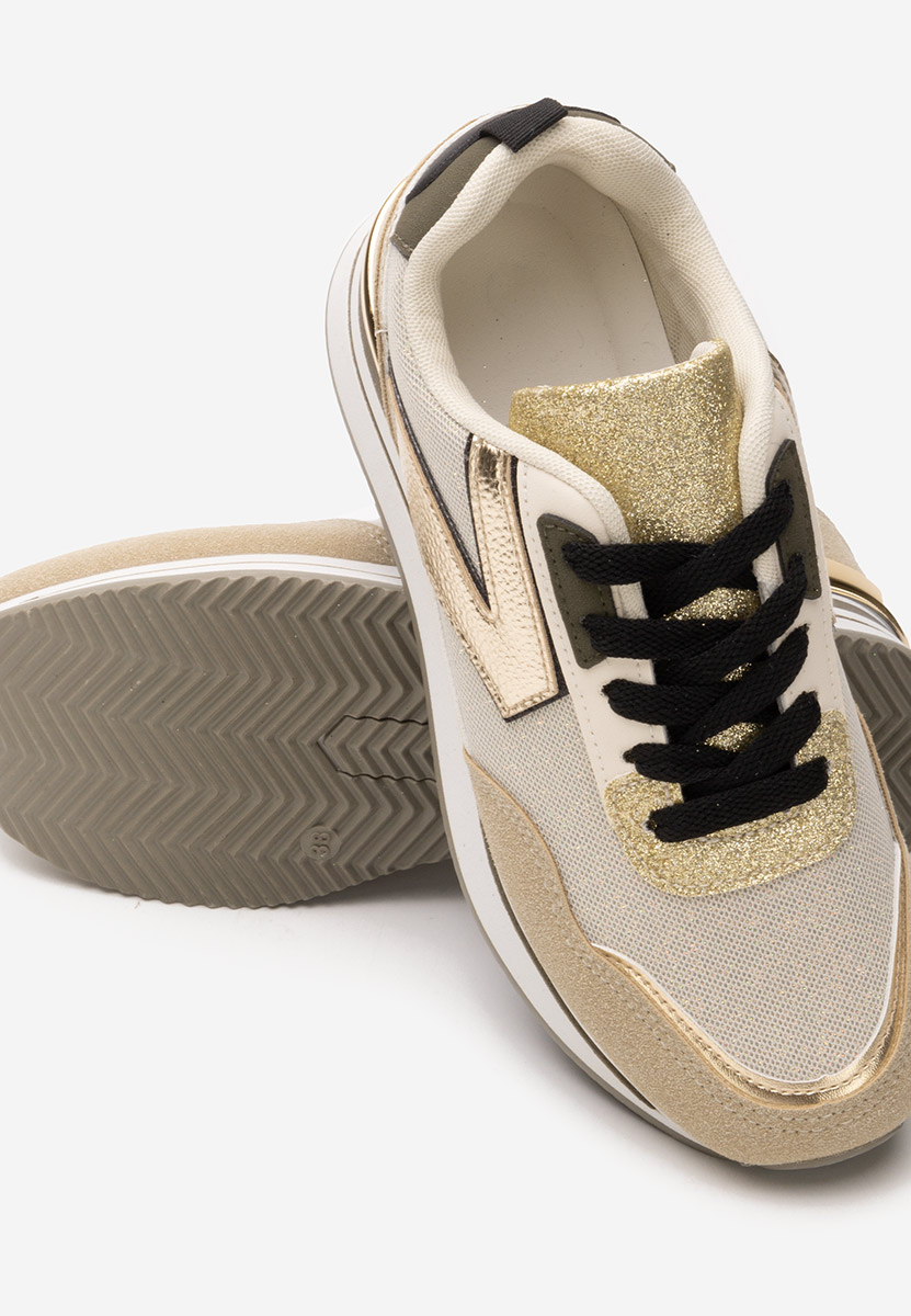 Beżowe sneakersy na platformie Septima