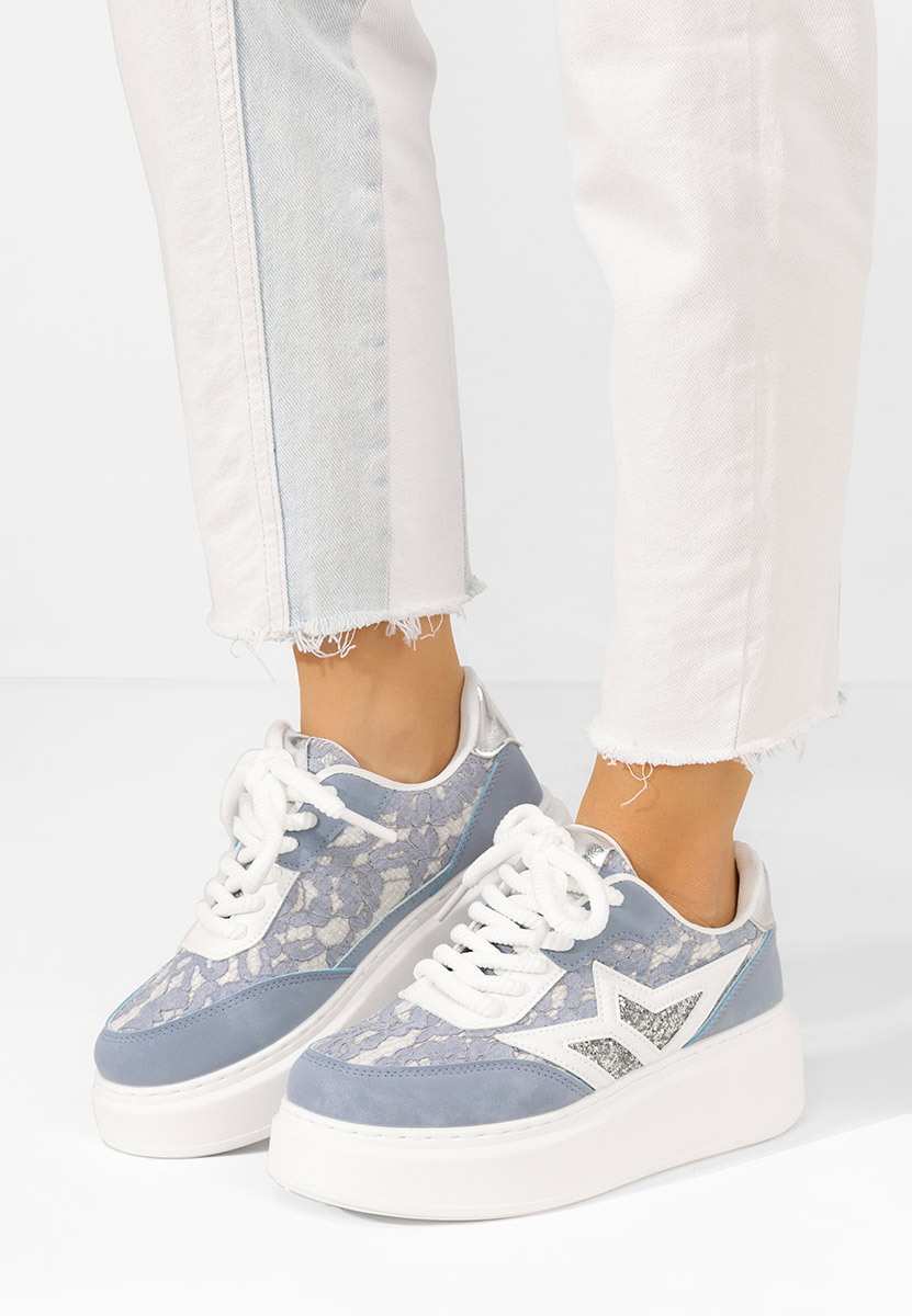 Niebieskie sneakersy na koturnie Dayla
