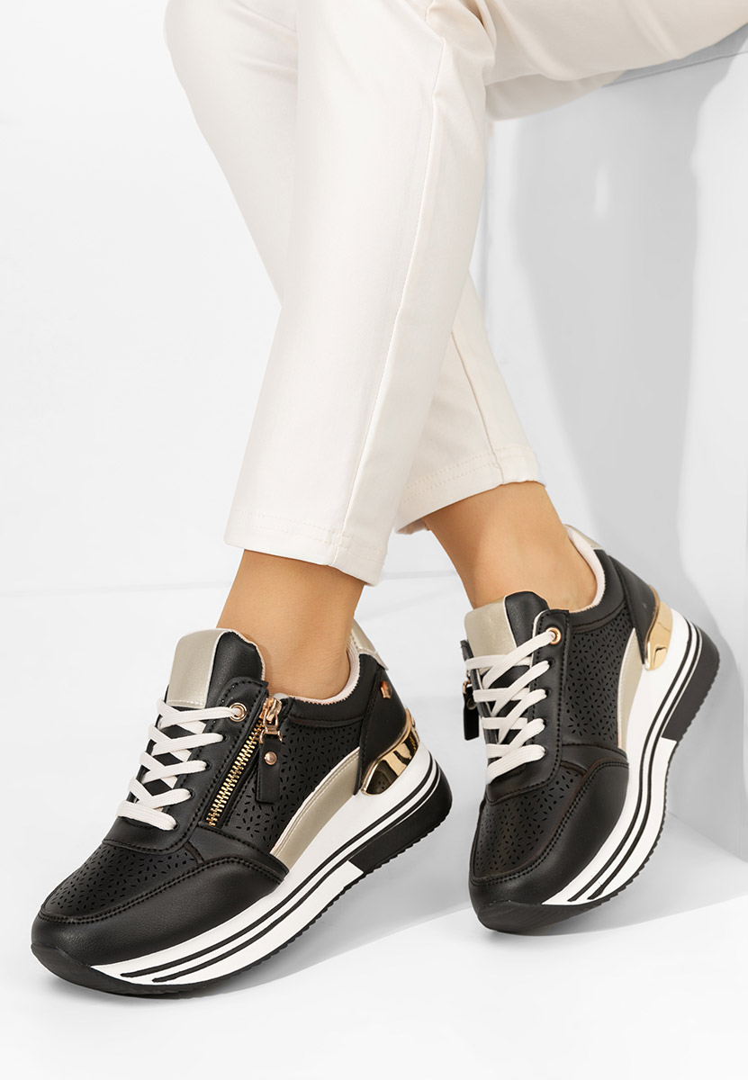 Czarne sneakersy damskie Reita
