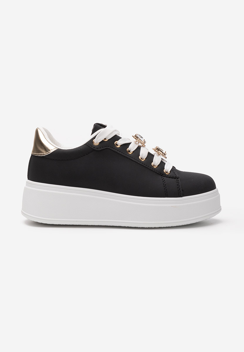 Czarne sneakersy na platformie Ralia i