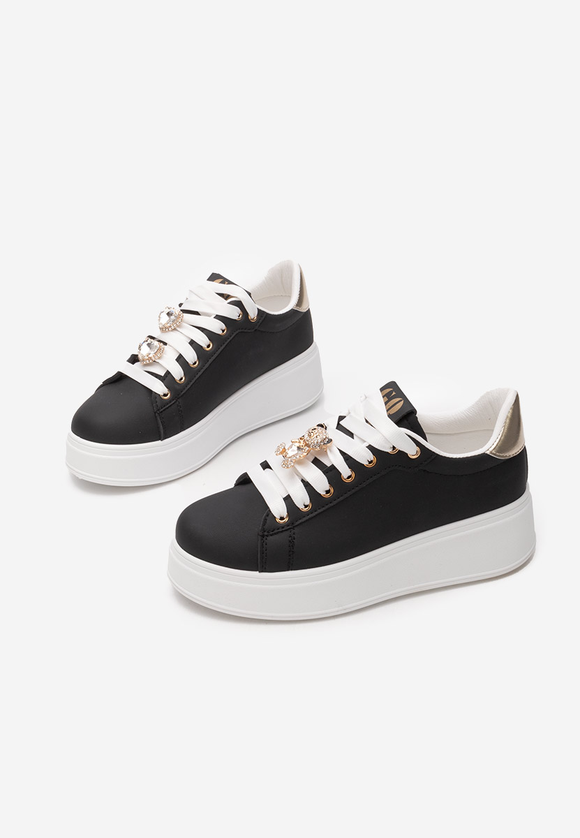 Czarne sneakersy na platformie Ralia i