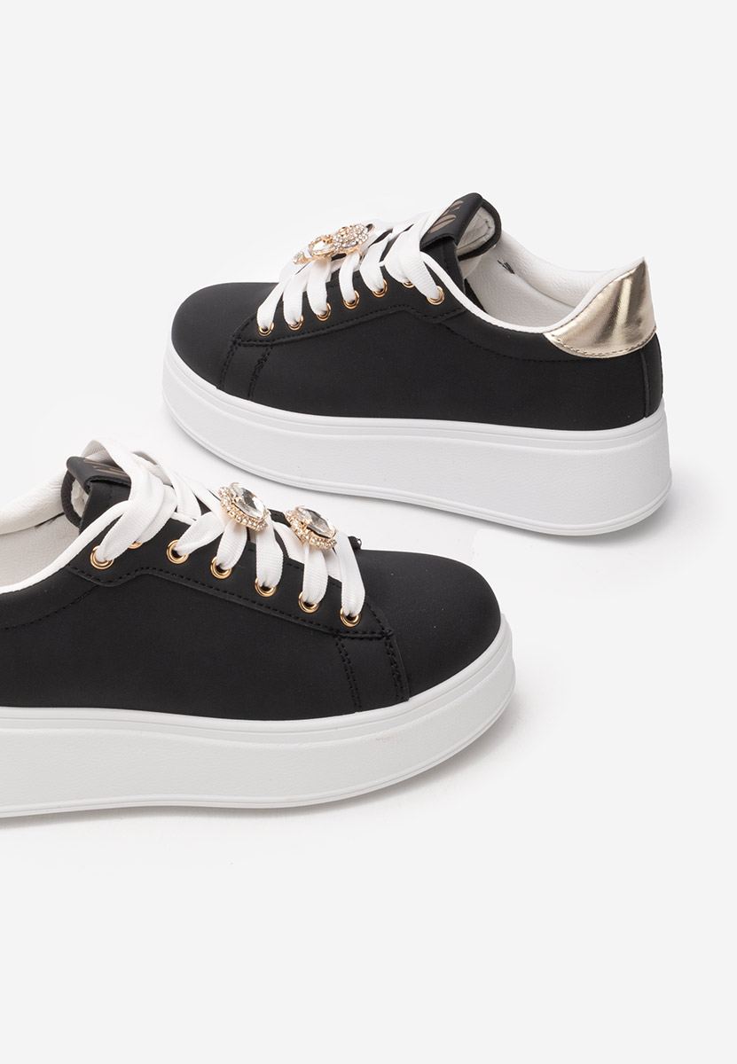Czarne sneakersy na platformie Ralia i