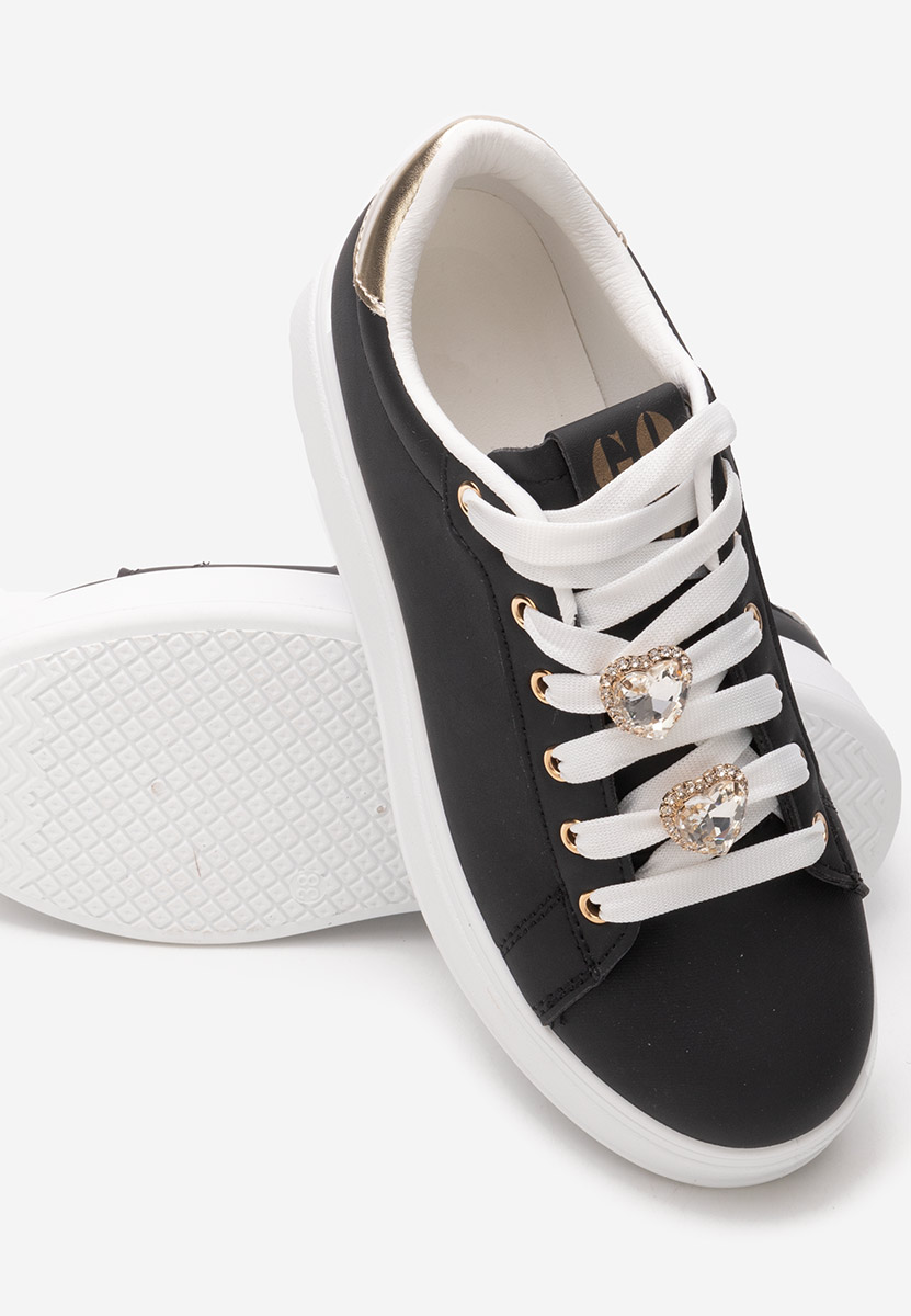 Czarne sneakersy na platformie Ralia i