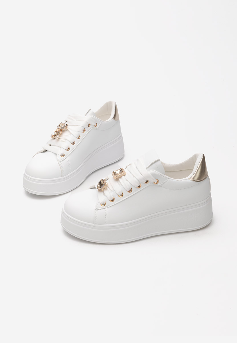 Białe sneakersy na platformie Ralia