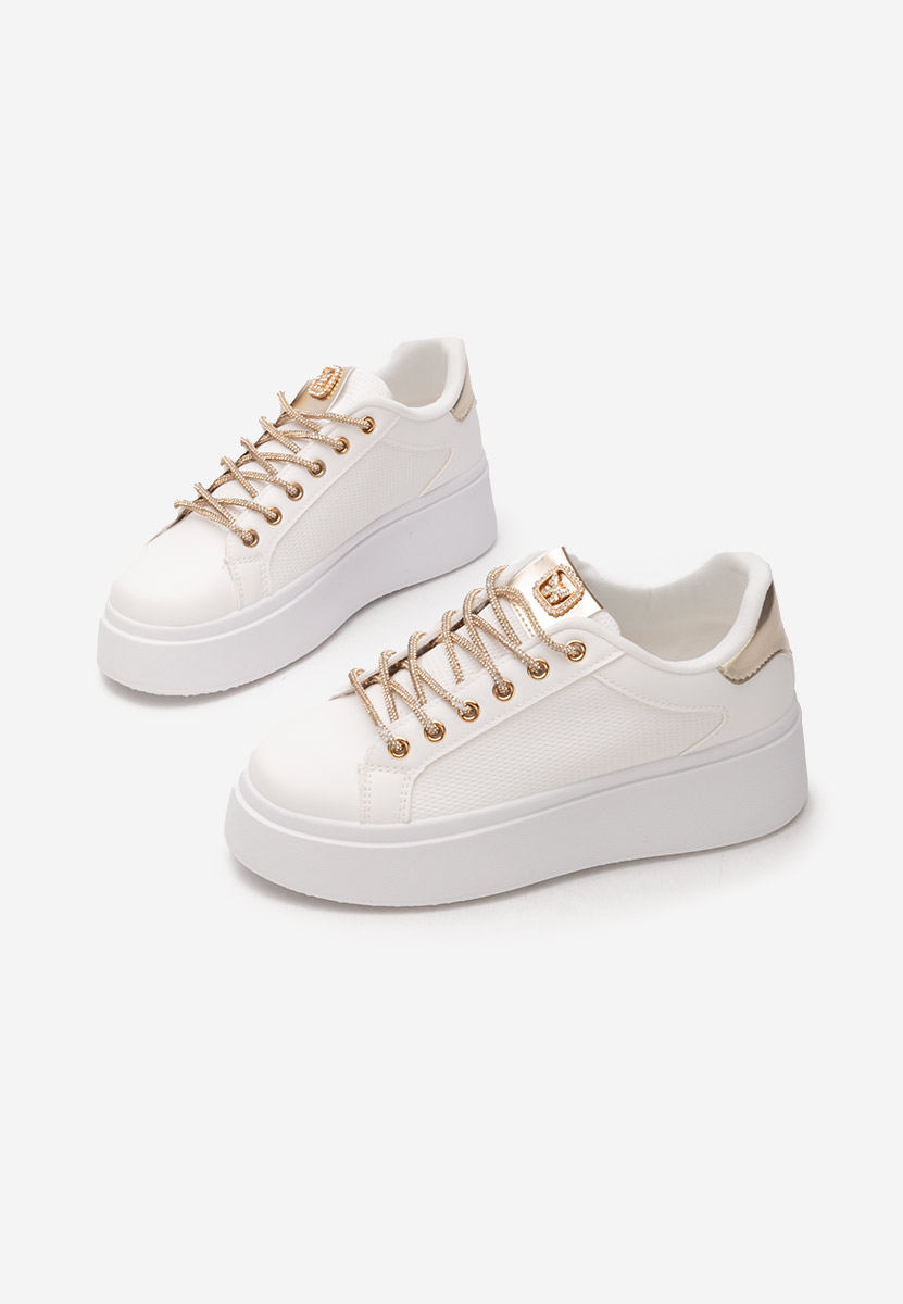 Białe sneakersy na koturnie Shauna