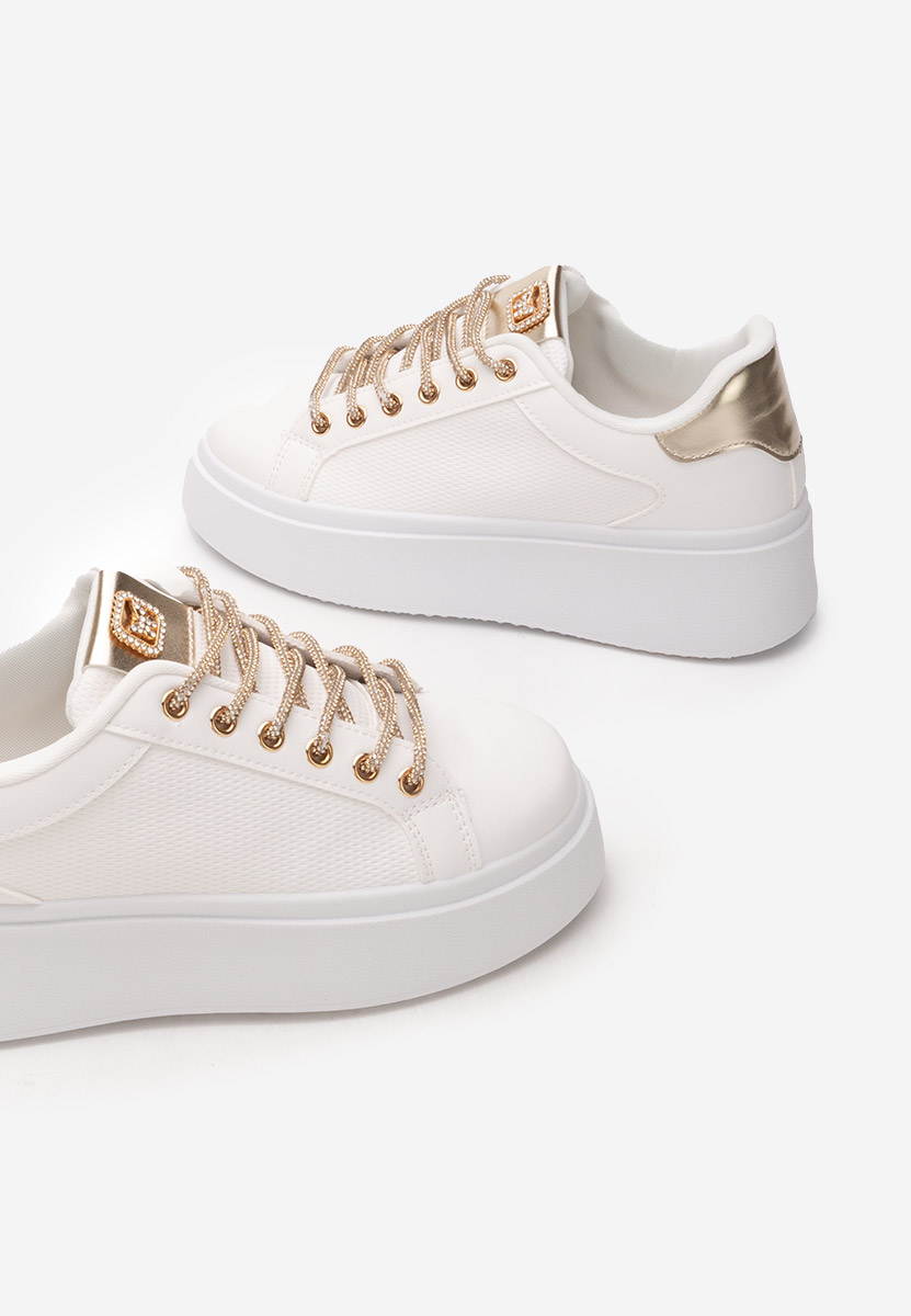 Białe sneakersy na koturnie Shauna