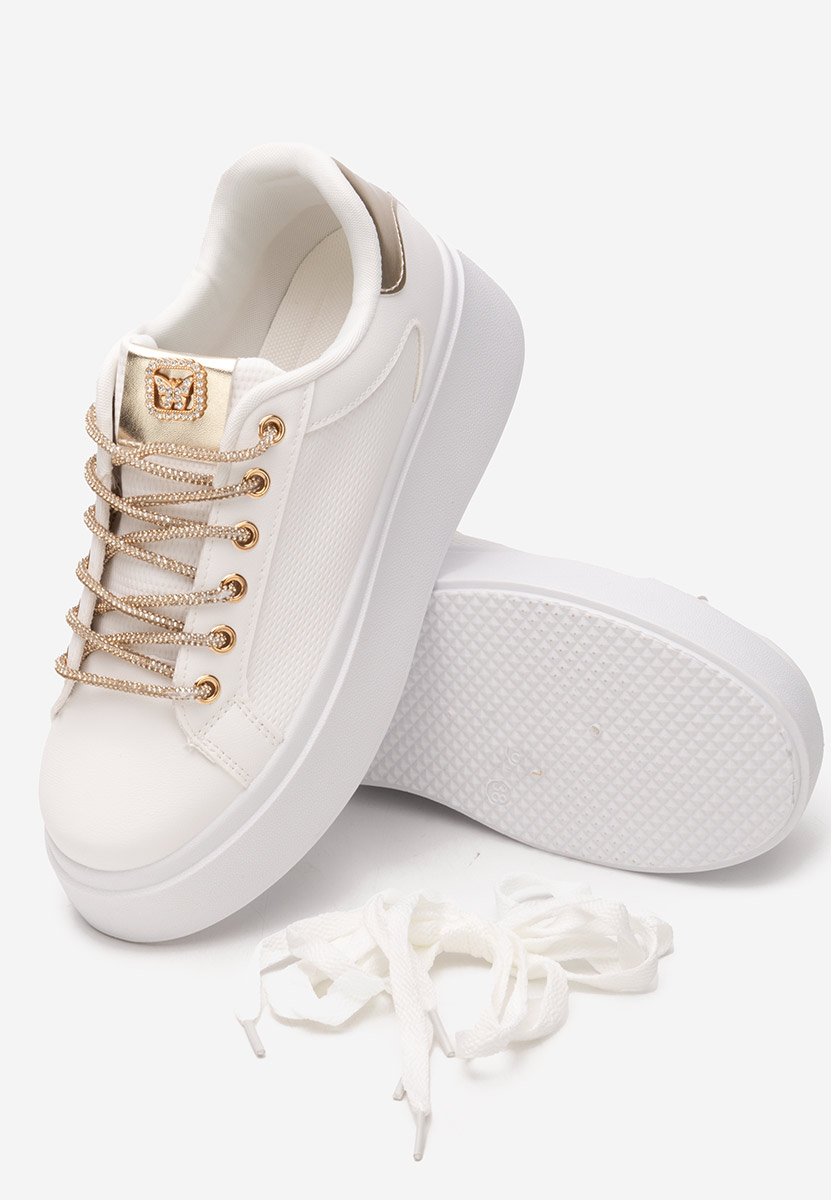 Białe sneakersy na koturnie Shauna