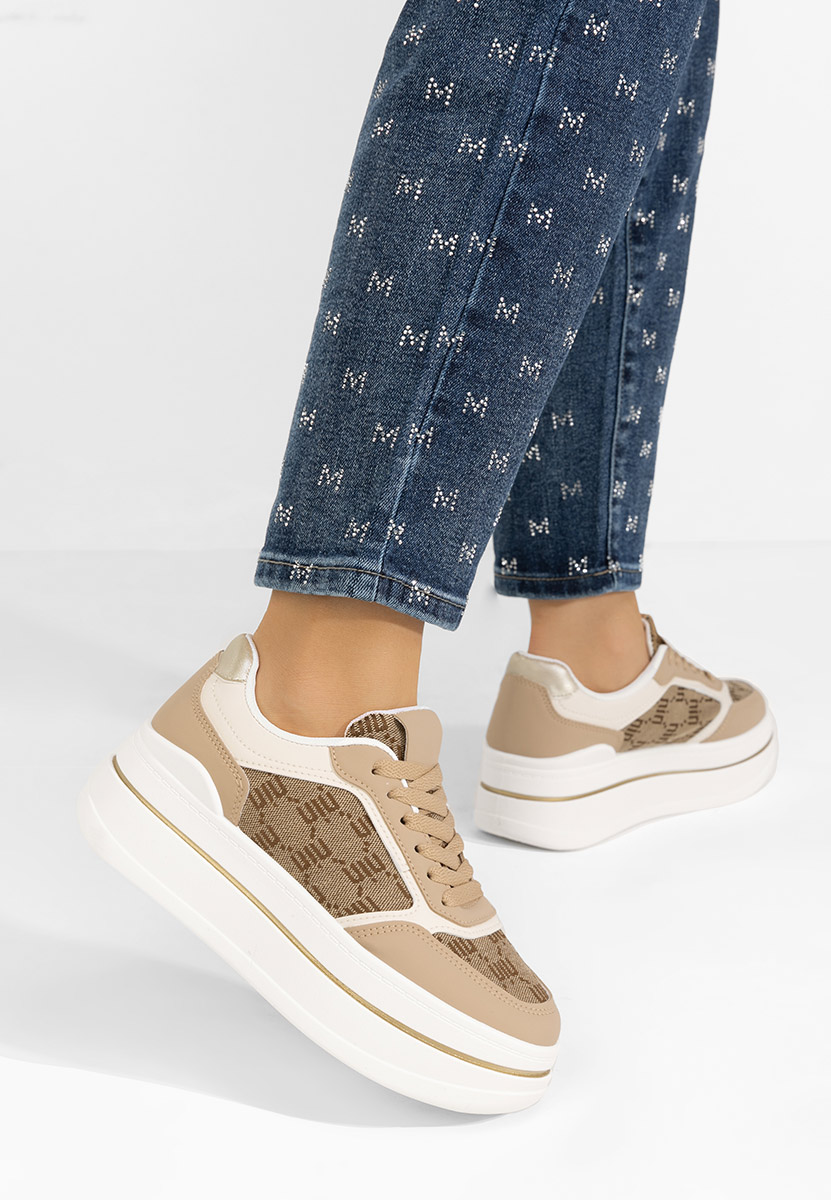 Brązowe sneakersy na platformie Elouisa