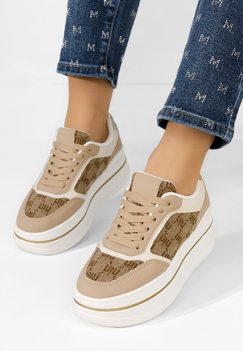 Brązowe sneakersy na platformie Elouisa