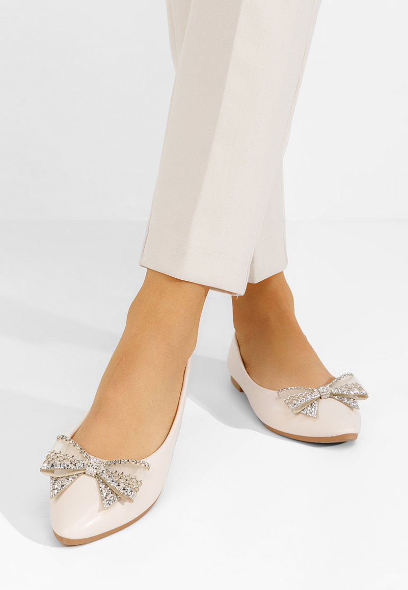 Beżowe baleriny damskie Marva