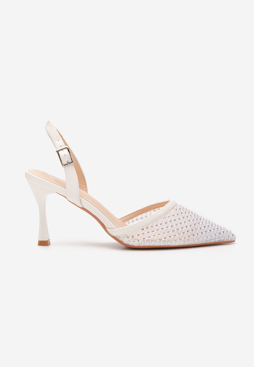 Białe czółenka na szpilce Kristyn