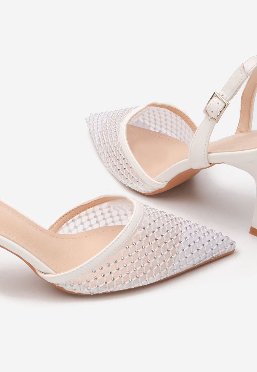 Białe czółenka na szpilce Kristyn