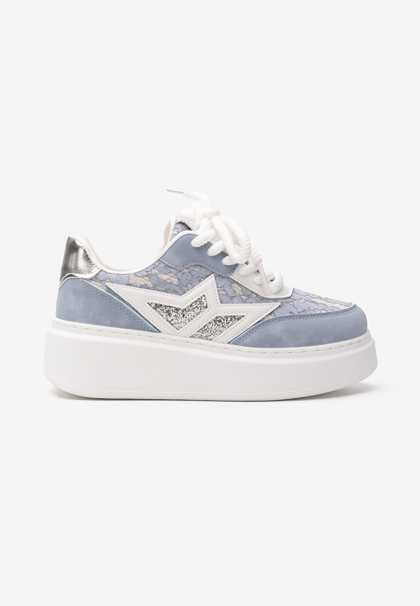 Niebieskie sneakersy na koturnie Dayla