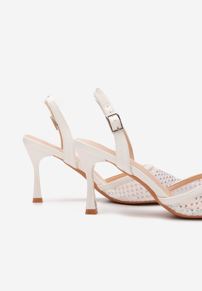 Białe czółenka na szpilce Kristyn
