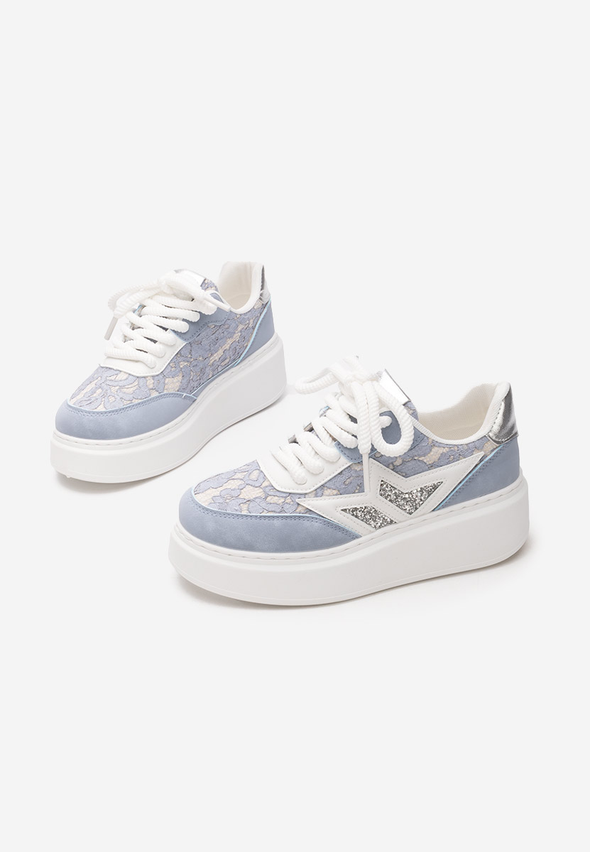 Niebieskie sneakersy na koturnie Dayla