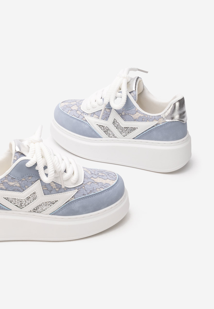 Niebieskie sneakersy na koturnie Dayla