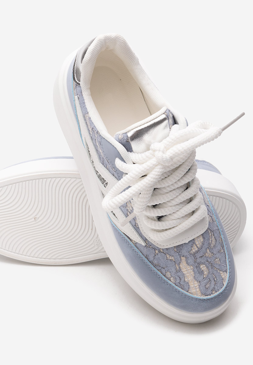Niebieskie sneakersy na koturnie Dayla