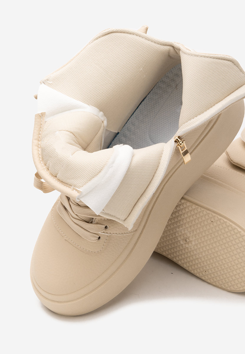 Beżowe sneakersy na koturnie Kandice