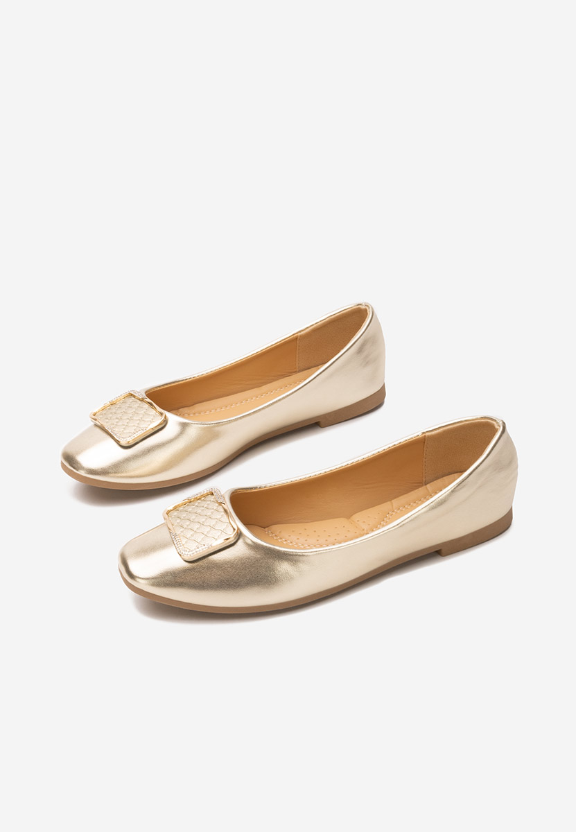 Złote baleriny damskie Harvey