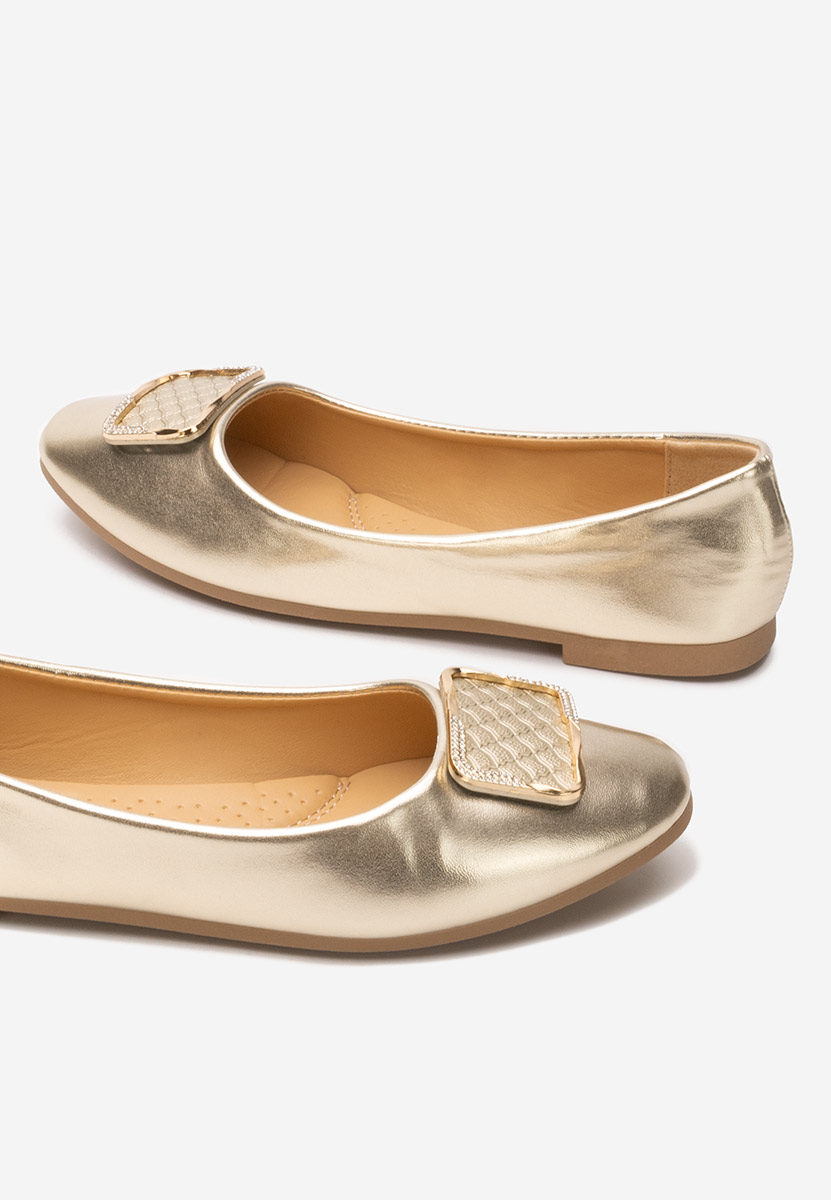 Złote baleriny damskie Harvey