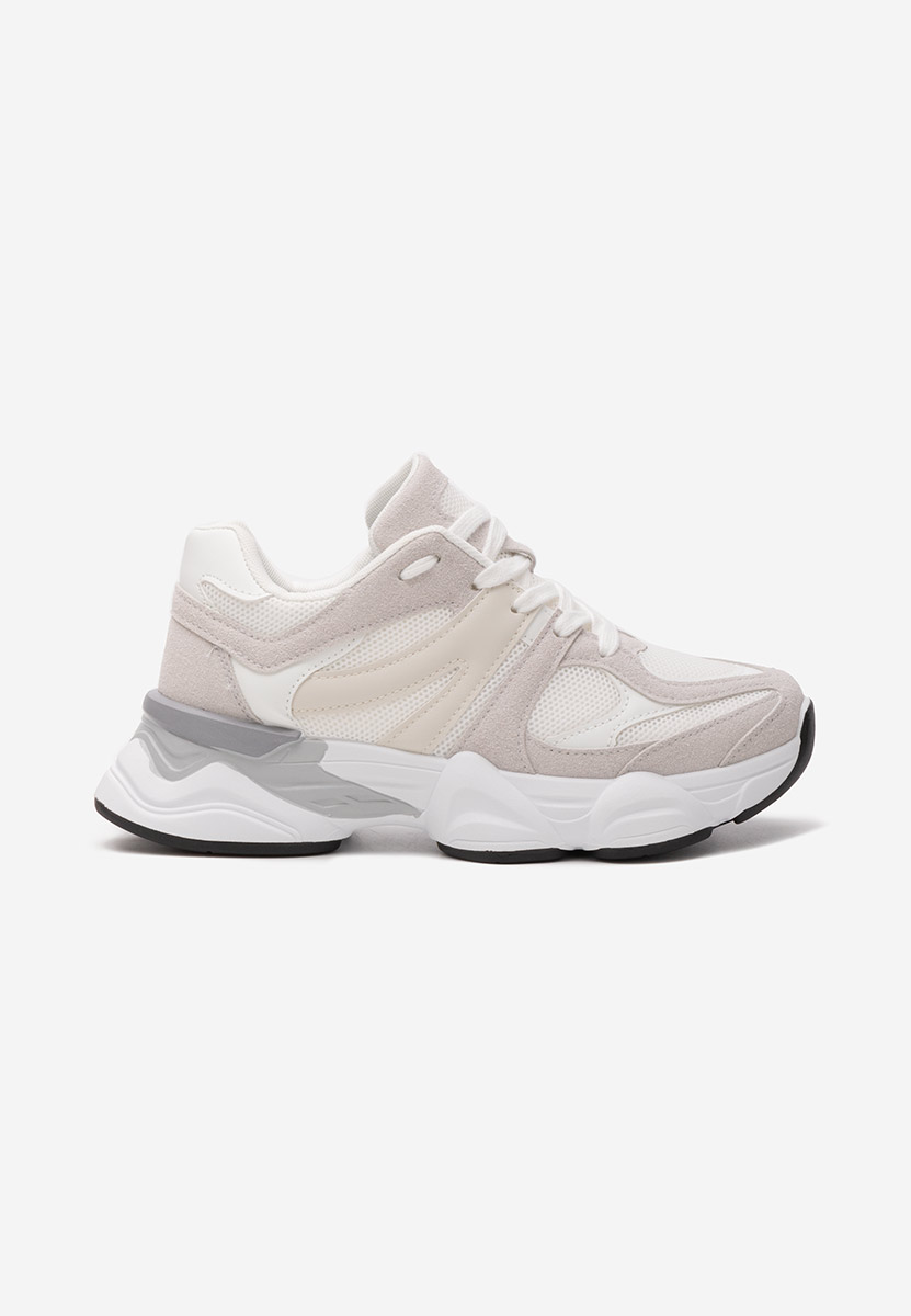Szare sneakersy na koturnie Barenice