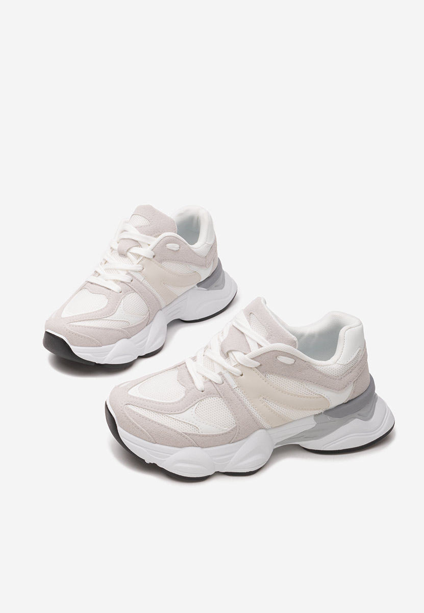 Szare sneakersy na koturnie Barenice