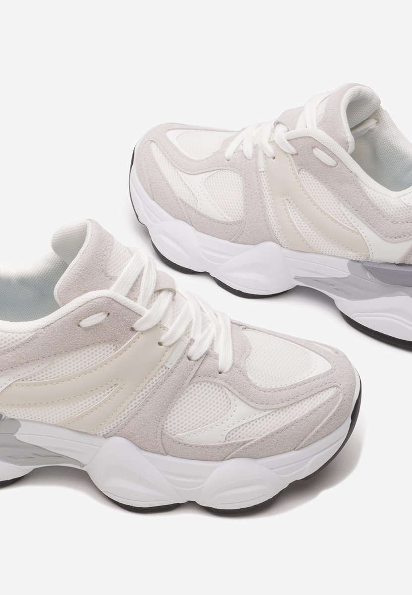 Szare sneakersy na koturnie Barenice