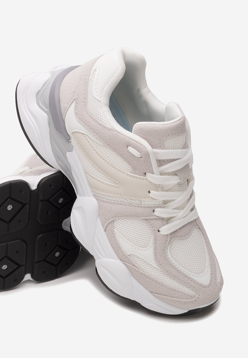 Szare sneakersy na koturnie Barenice