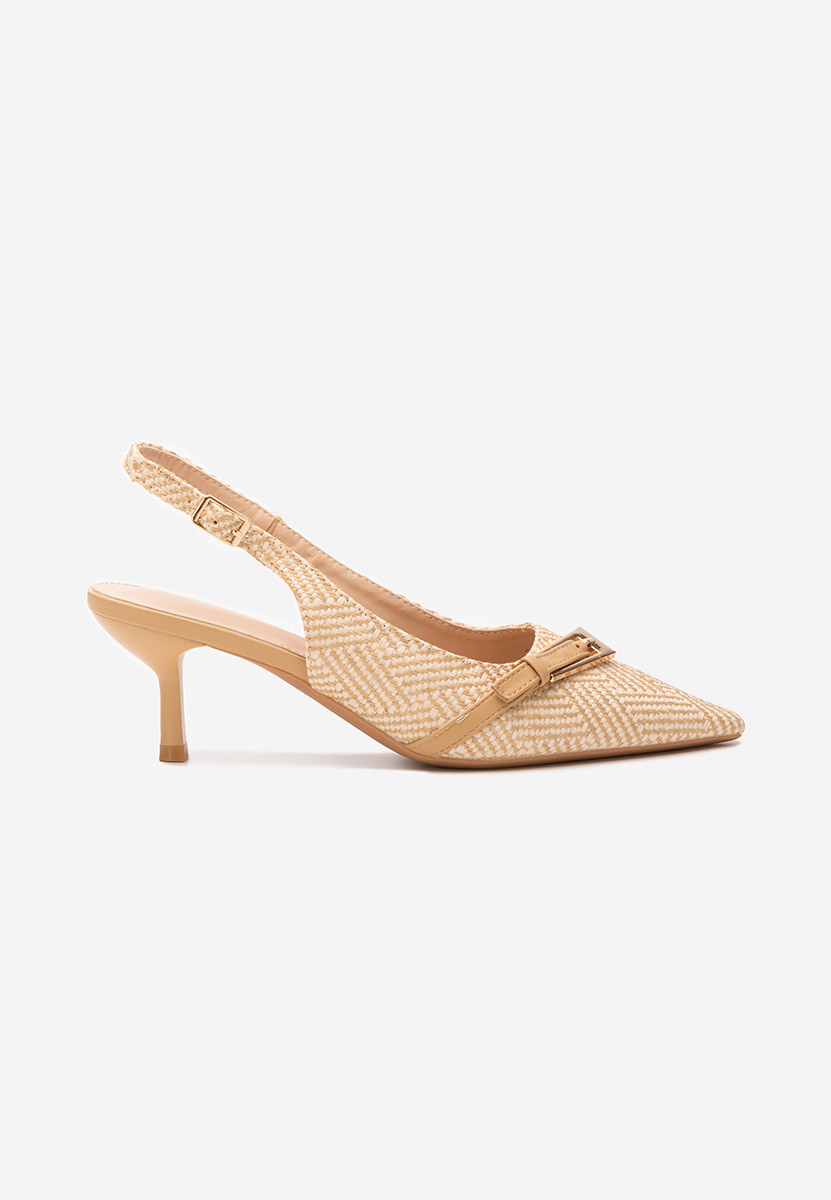 Khaki czółenka na szpilce Tyra