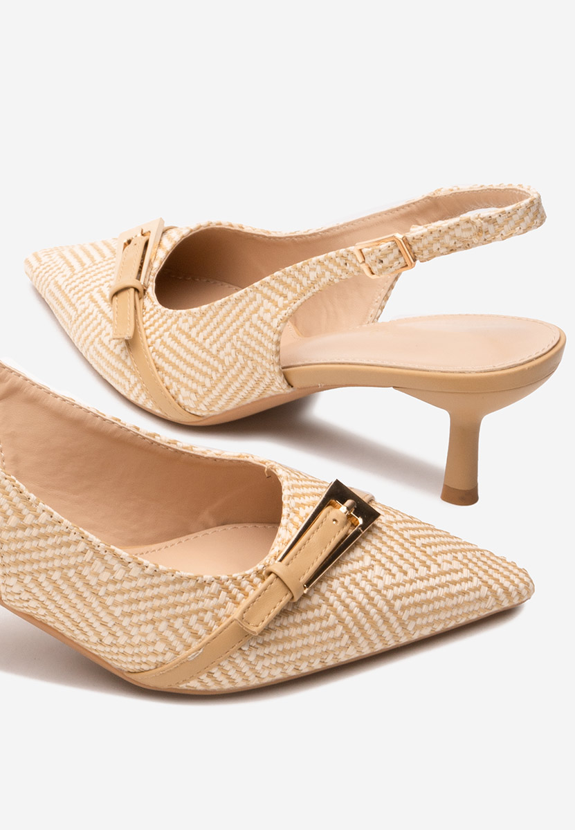 Khaki czółenka na szpilce Tyra