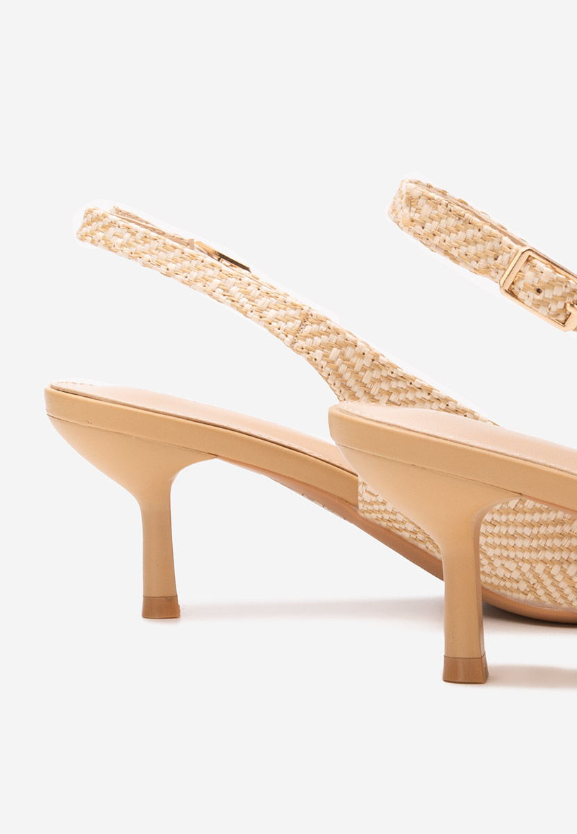 Khaki czółenka na szpilce Tyra