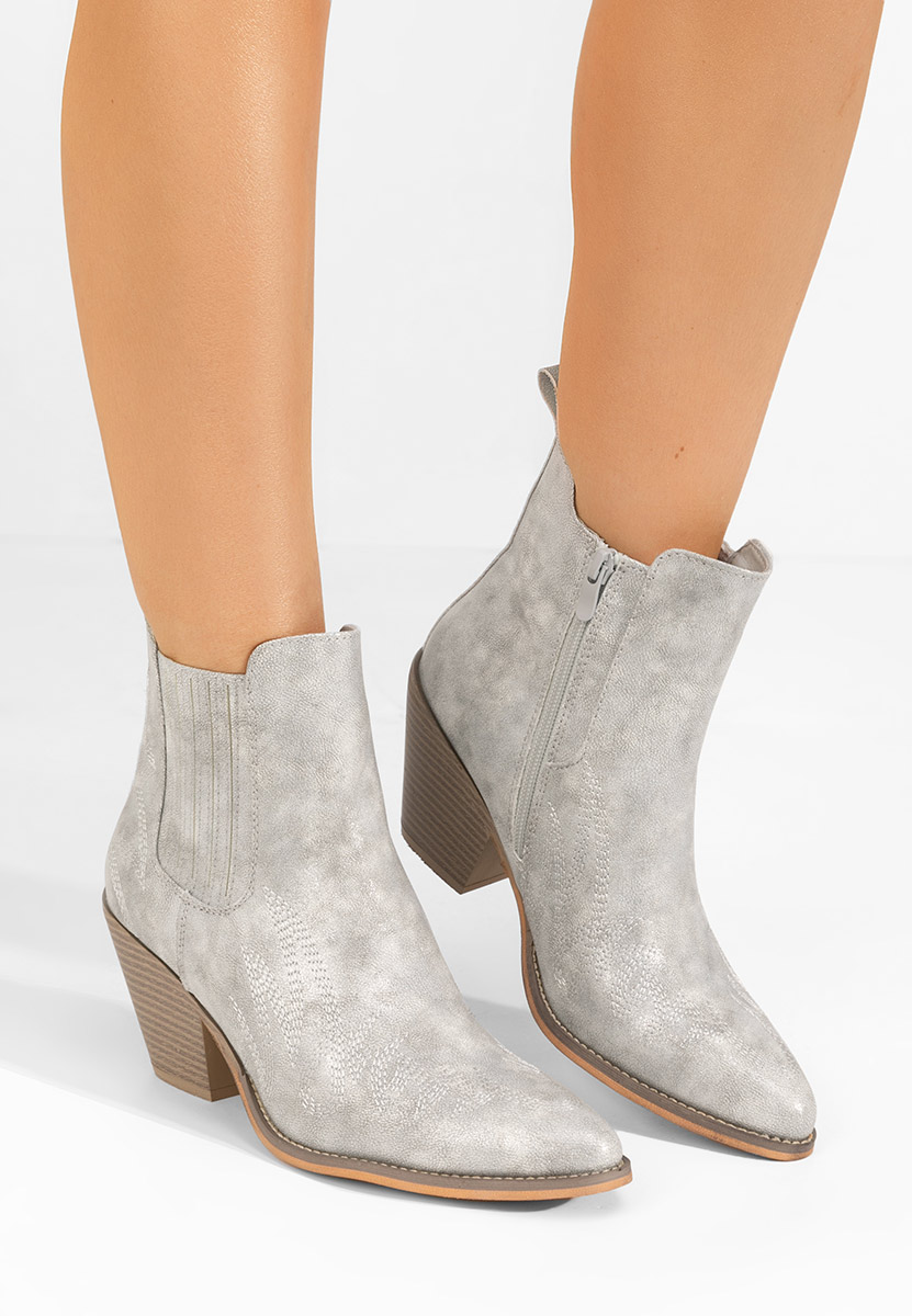 Srebrne kowbojki damskie Pesire