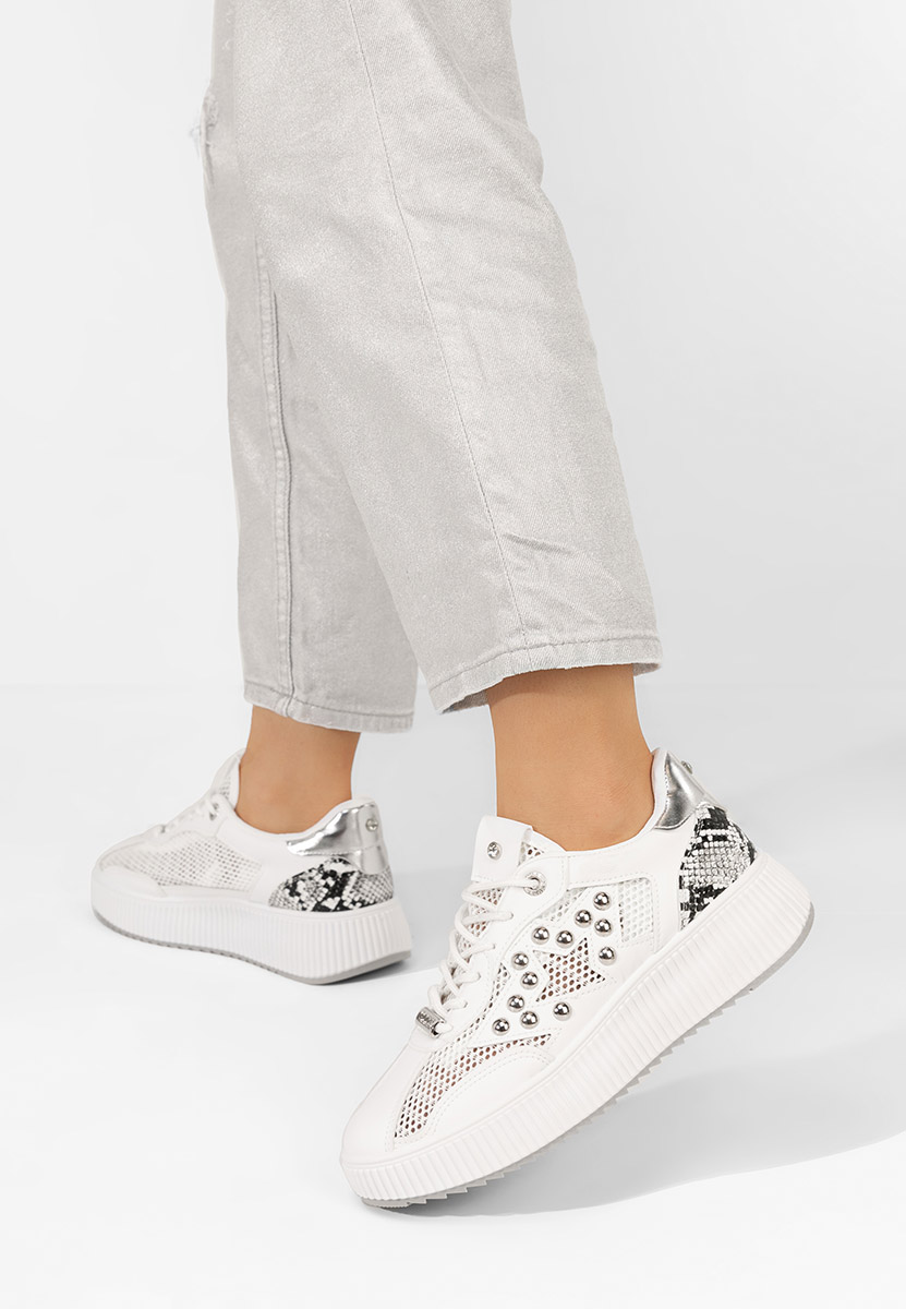 Białe sneakersy damskie Jeanetta