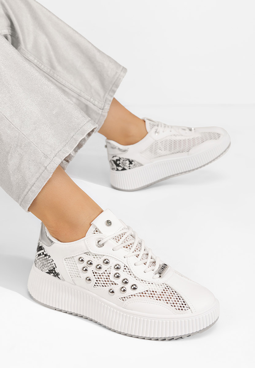 Białe sneakersy damskie Jeanetta