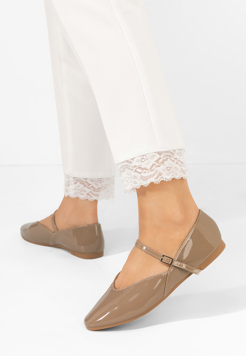 Khaki baleriny damskie Cinda