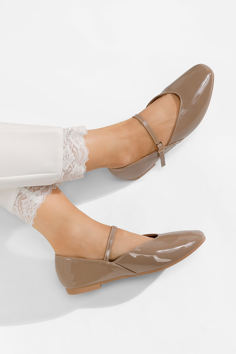 Khaki baleriny damskie Cinda